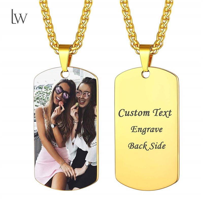 Mens Dog Tag Necklace - Picture Necklace Personalized Photo for Men