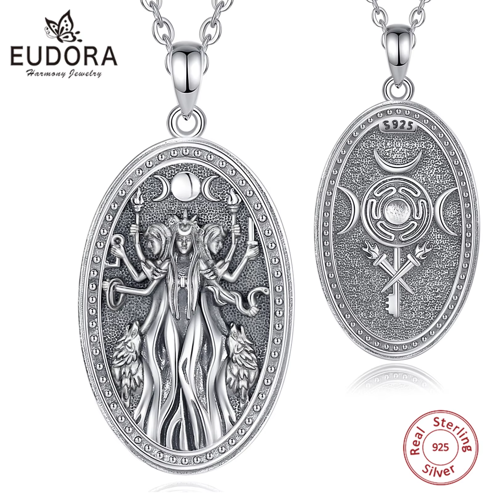 Eudora 925 Sterling Silver Tri - Mens Dog Tag Necklace recensie en prijs