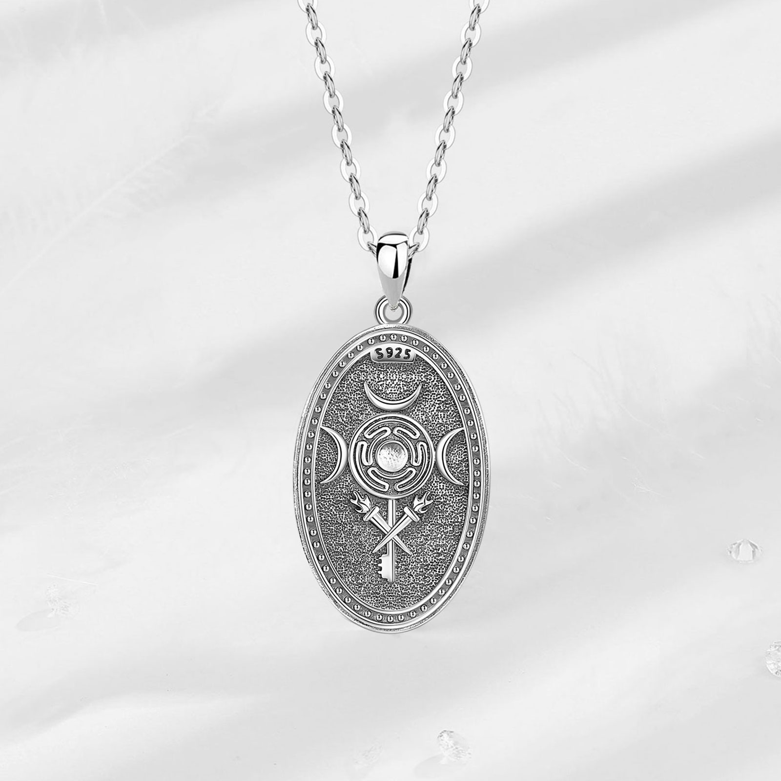 Eudora 925 Sterling Silver Tri - Mens Dog Tag Necklace recensie en prijs
