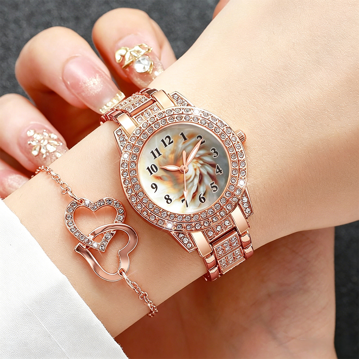 6PCS Luxury Rhinestone Women Q - Mystery Jewelry Jar Watches recensie en prijs