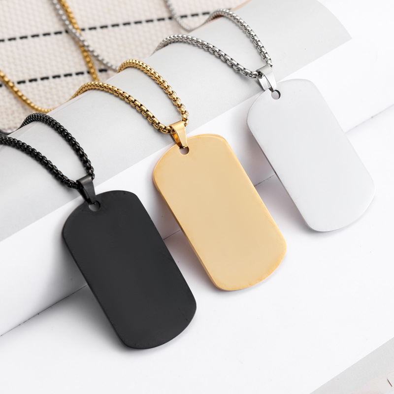 HNSP Plain Stainless Steel Sea - Mens Dog Tag Necklace recensie en prijs