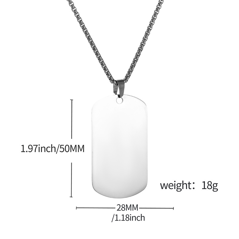 HNSP Plain Stainless Steel Sea - Mens Dog Tag Necklace recensie en prijs