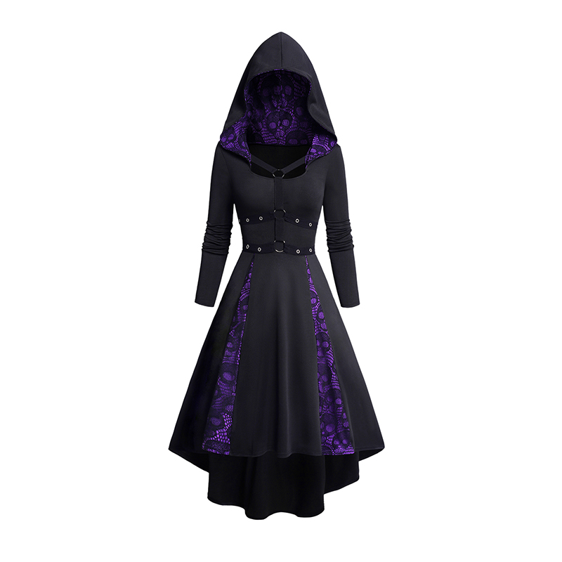 Women's Hoodie Dresses Hallowe - Gothic Skull Ring recensie en prijs