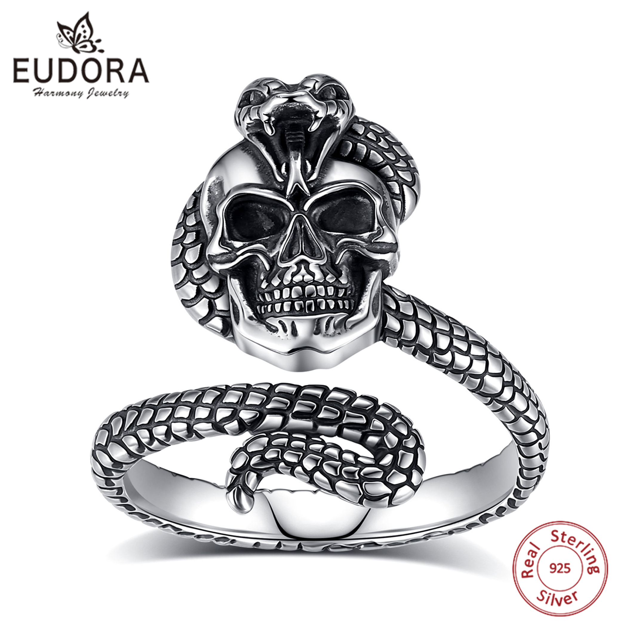 Eudora 925 Sterling Silver Sna - Gothic Skull Ring recensie en prijs
