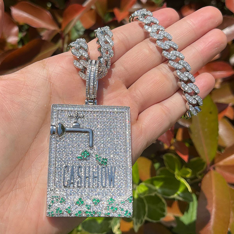Hip Hop 3A+ CZ Stone Paved Bli - Mens Dog Tag Necklace recensie en prijs