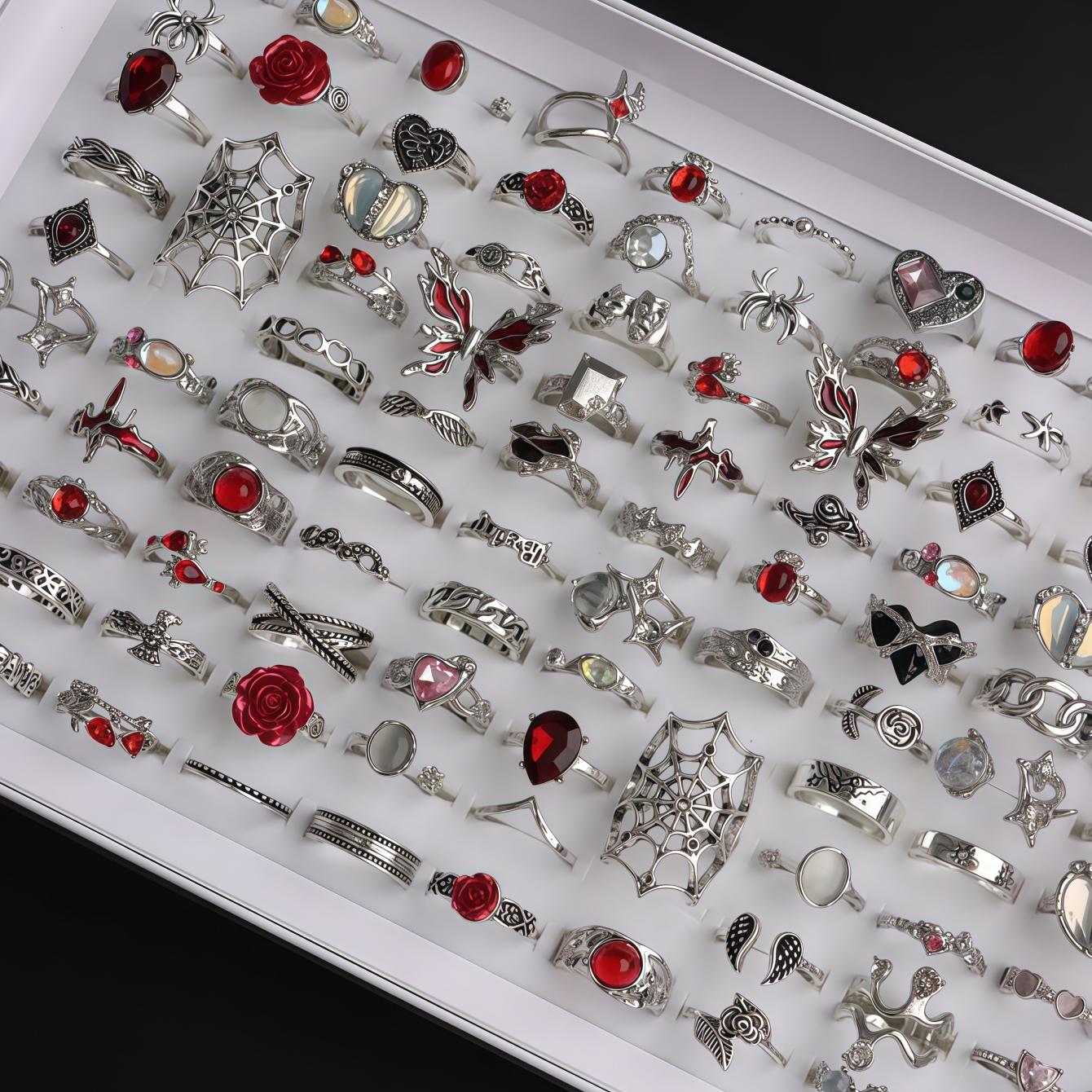 6/8/12/24/36/48/100Pieces Vint - Gothic Skull Ring recensie en prijs