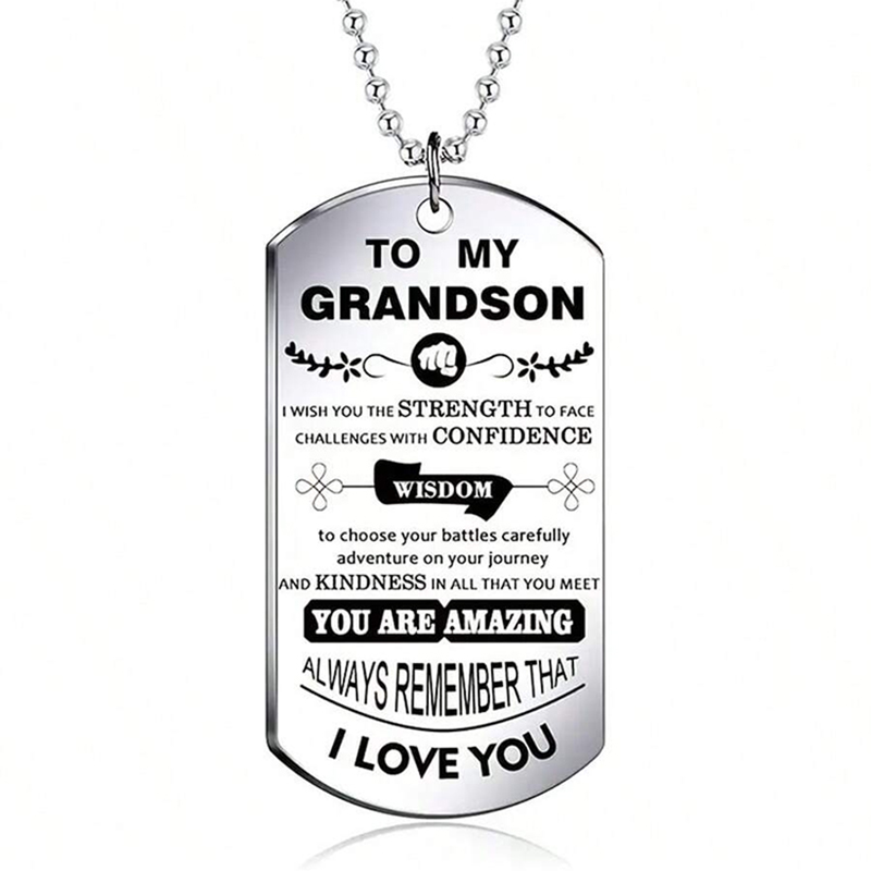 To My Grandson Inspirational N - Mens Dog Tag Necklace recensie en prijs