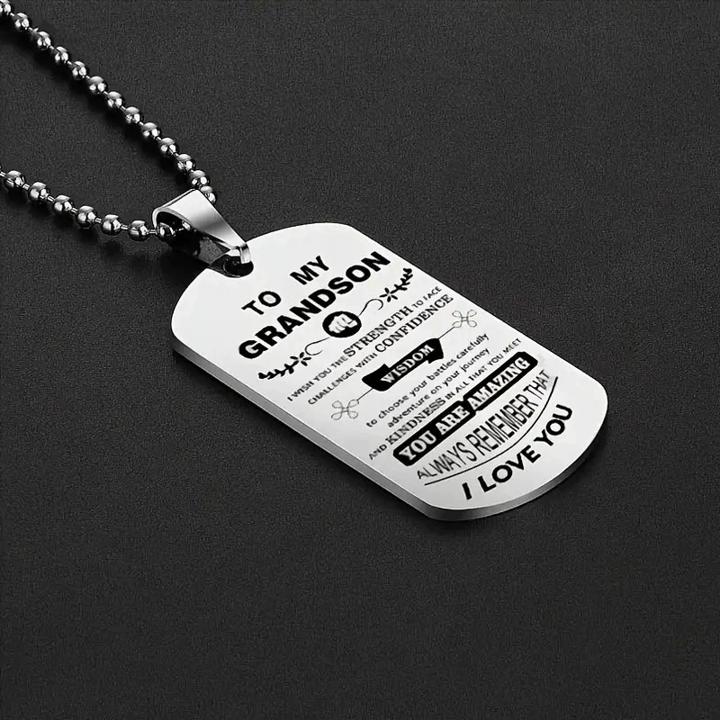 To My Grandson Inspirational N - Mens Dog Tag Necklace recensie en prijs