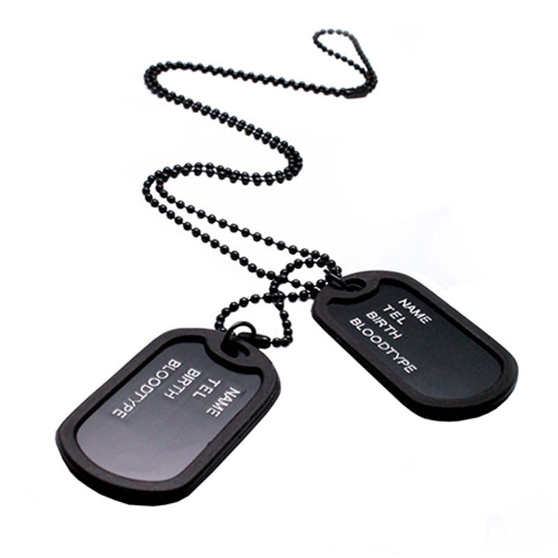 Fashion Military Collares Blac - Mens Dog Tag Necklace recensie en prijs