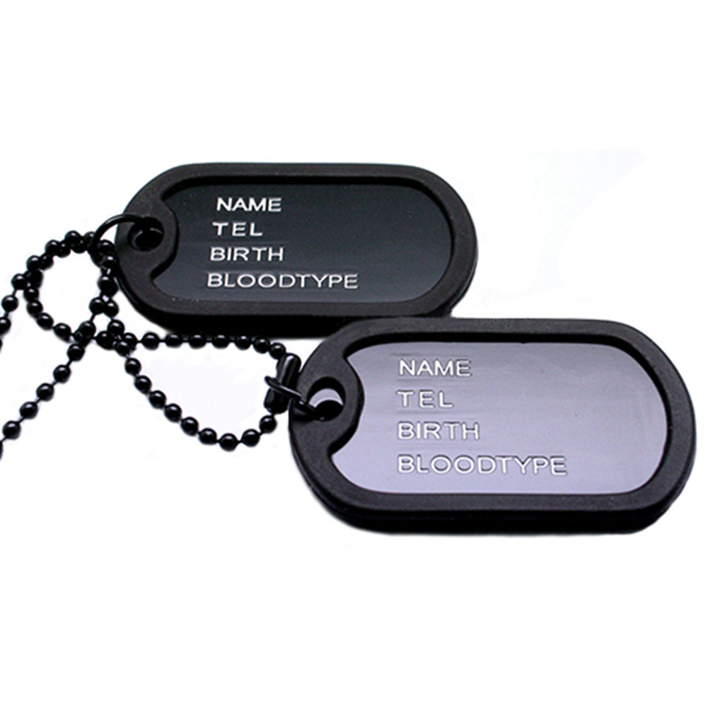 Fashion Military Collares Blac - Mens Dog Tag Necklace recensie en prijs