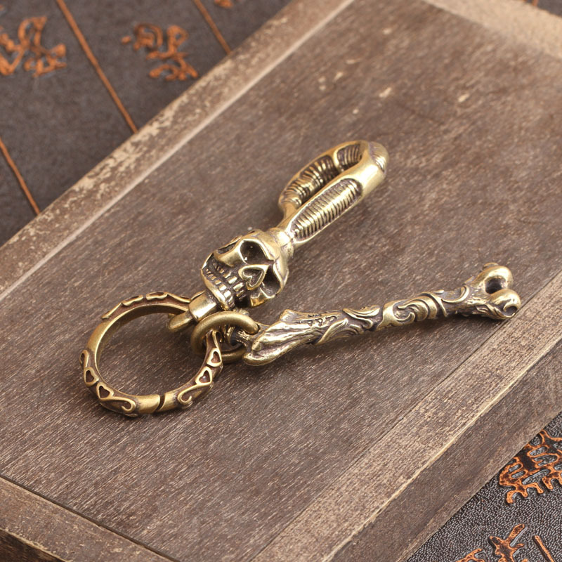 Solid Brass Keychain Skull Hea - Gothic Skull Ring recensie en prijs